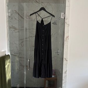 GAP Black Linen Tiered Maxi Dress